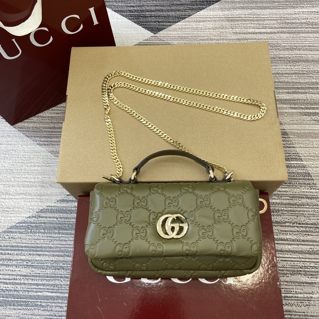 Gucci Milano top handle bag green