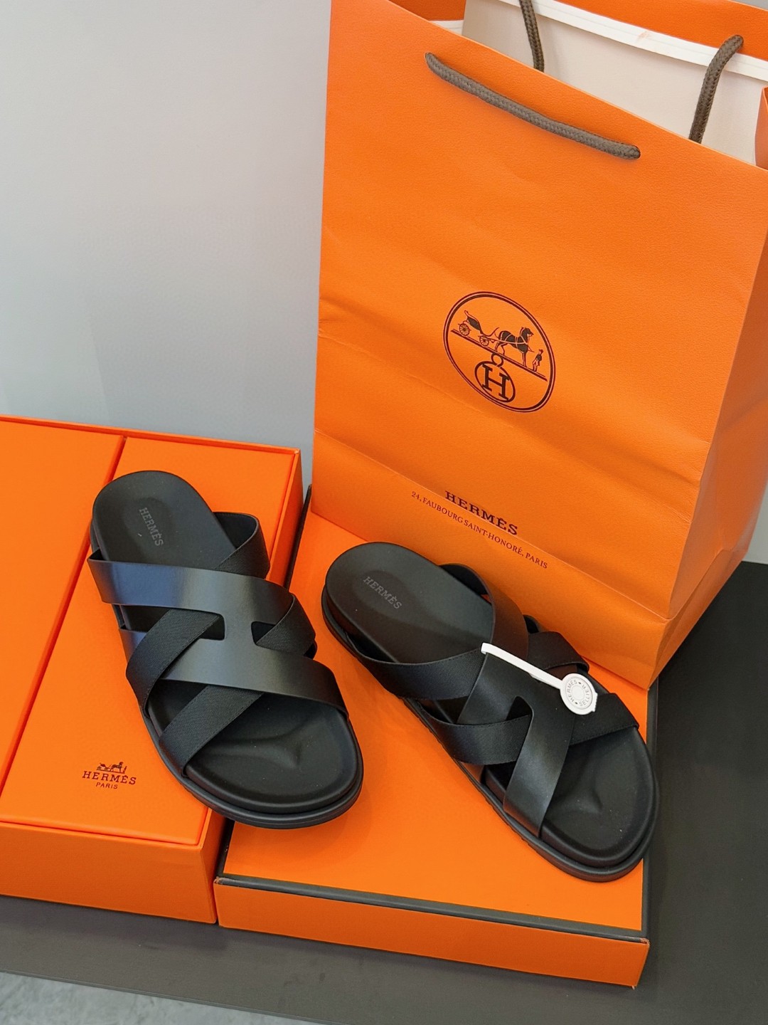 Hermes Kazimir Sandal Black