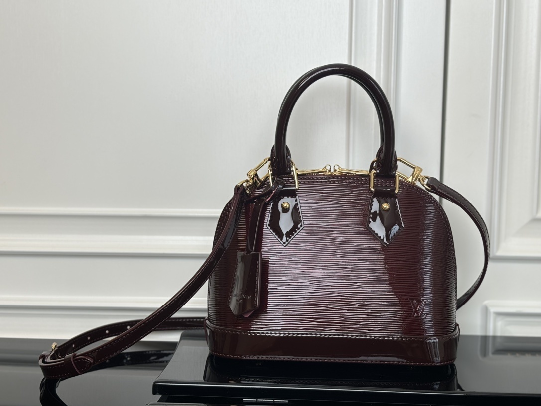 LV Amarante Patent Leather Alma Bag