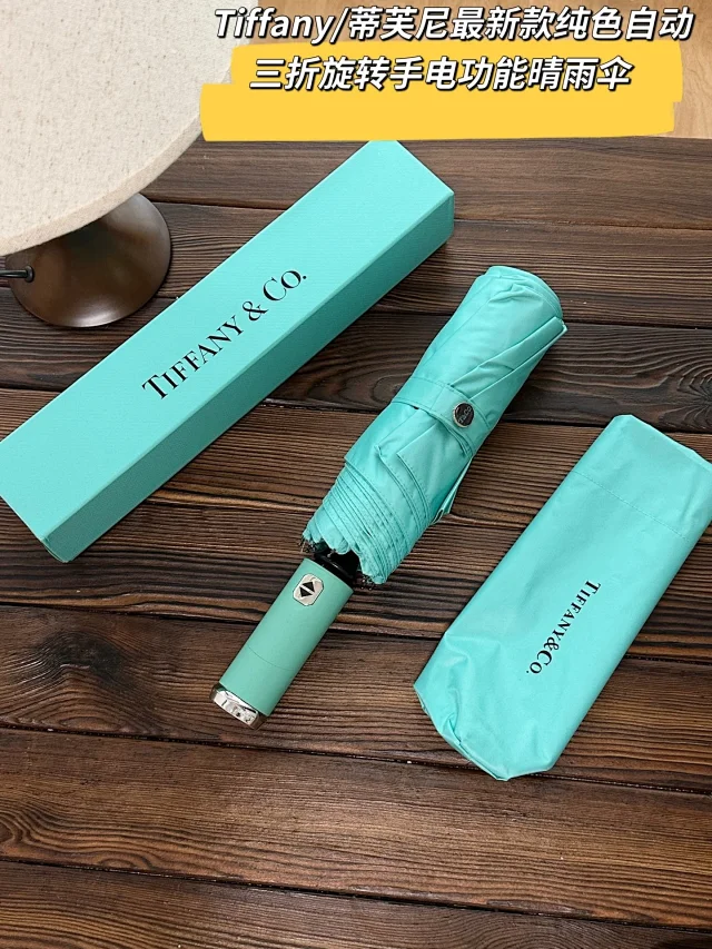 Tiffany automatic three-fold rotating flashlight function umbrella