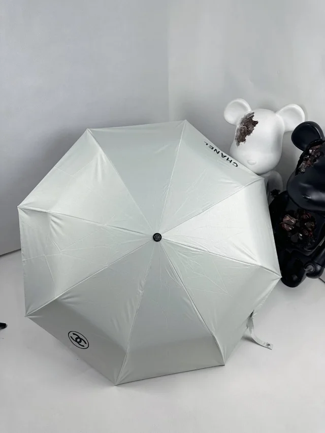 Chanel rose head three-fold automatic folding umbrella