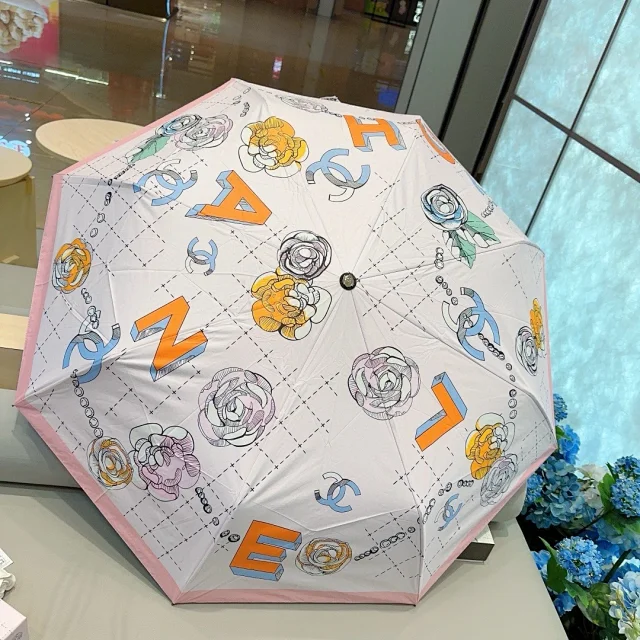 Gucci trendy rose-shaped handle tri-fold automatic folding umbrella