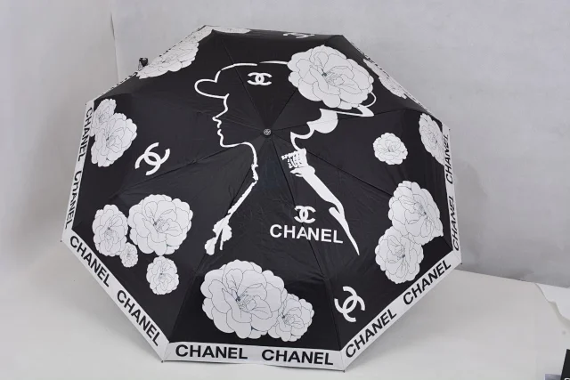 Chanel three-fold automatic folding umbrella with UV protection