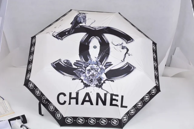 Chanel three-fold automatic folding umbrella with UV protection