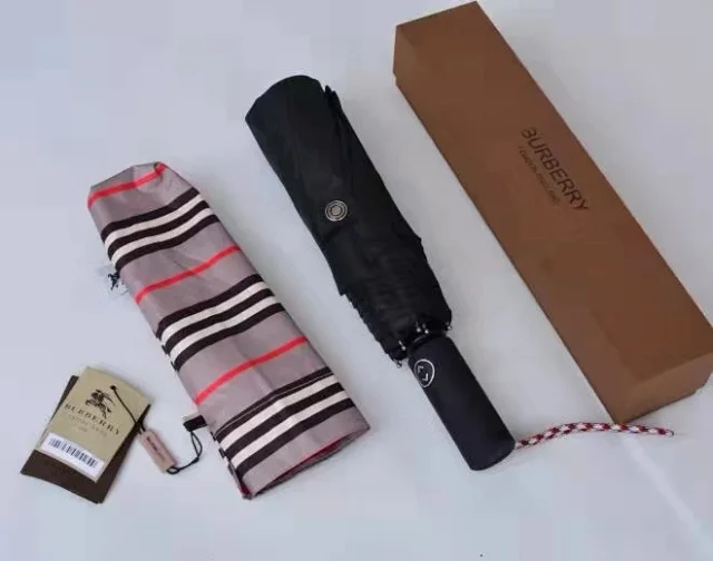 Burberry three-fold automatic folding umbrella with UV protection