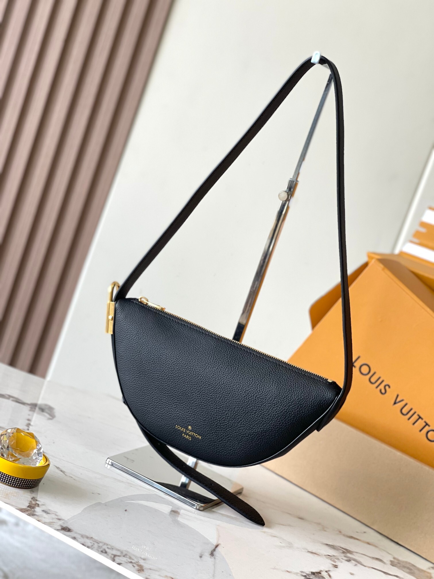 LV Calfskin Low Key Bumbag black