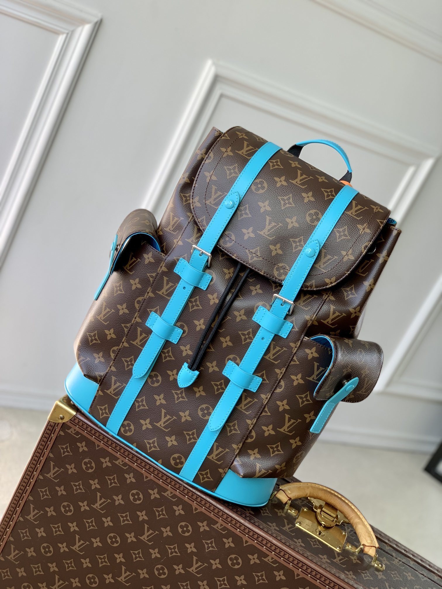 LV Blue Christopher Backpack