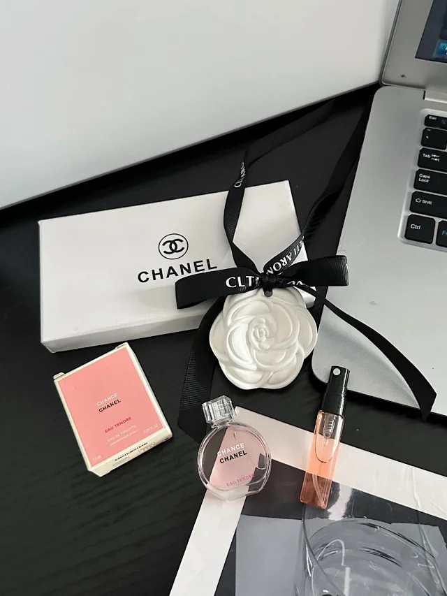 Chanel three-piece camellia fragrance set