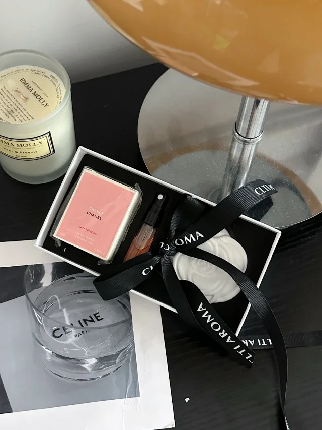 Chanel three-piece camellia fragrance set