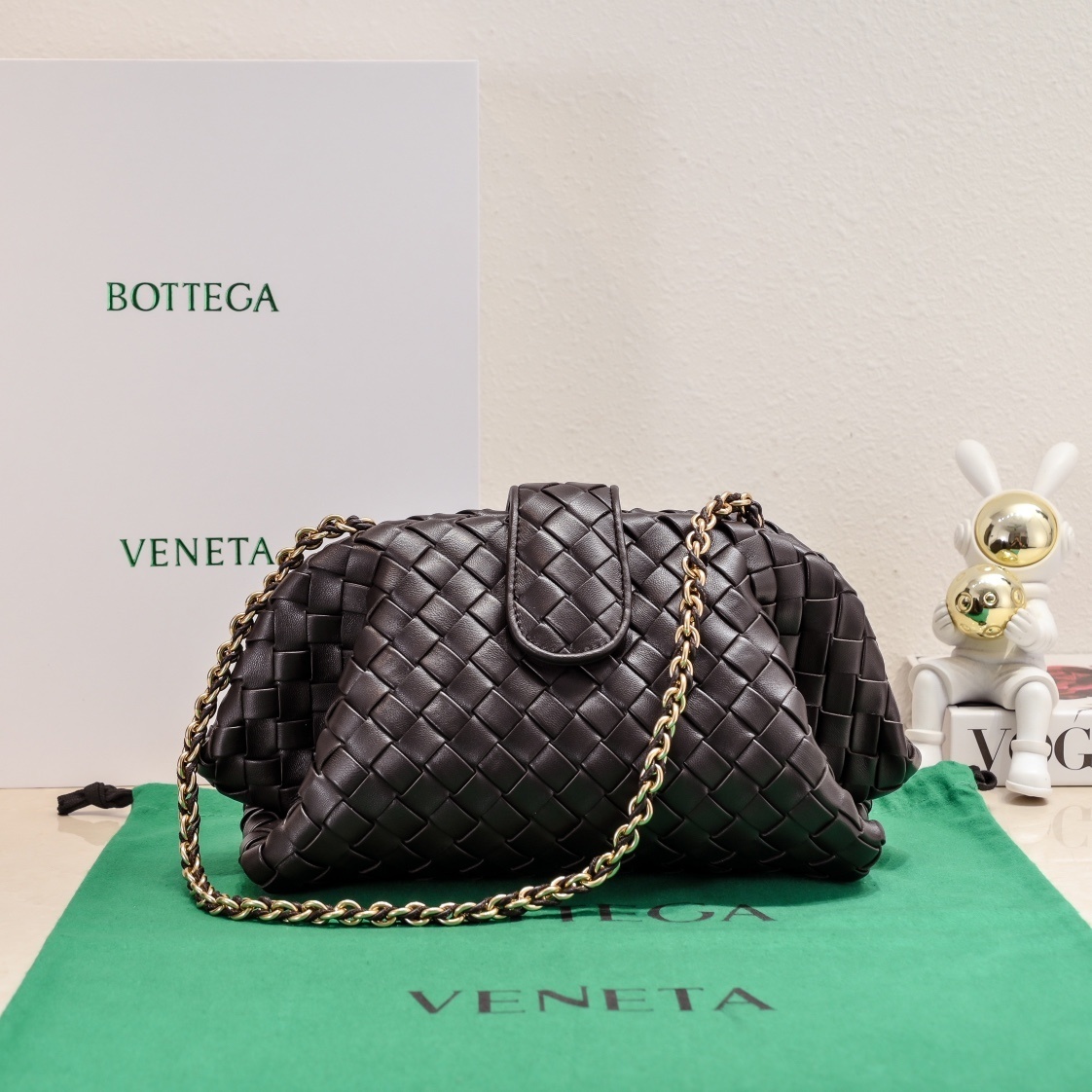 Bottega Veneta Small Lauren 1980 clutch bag black