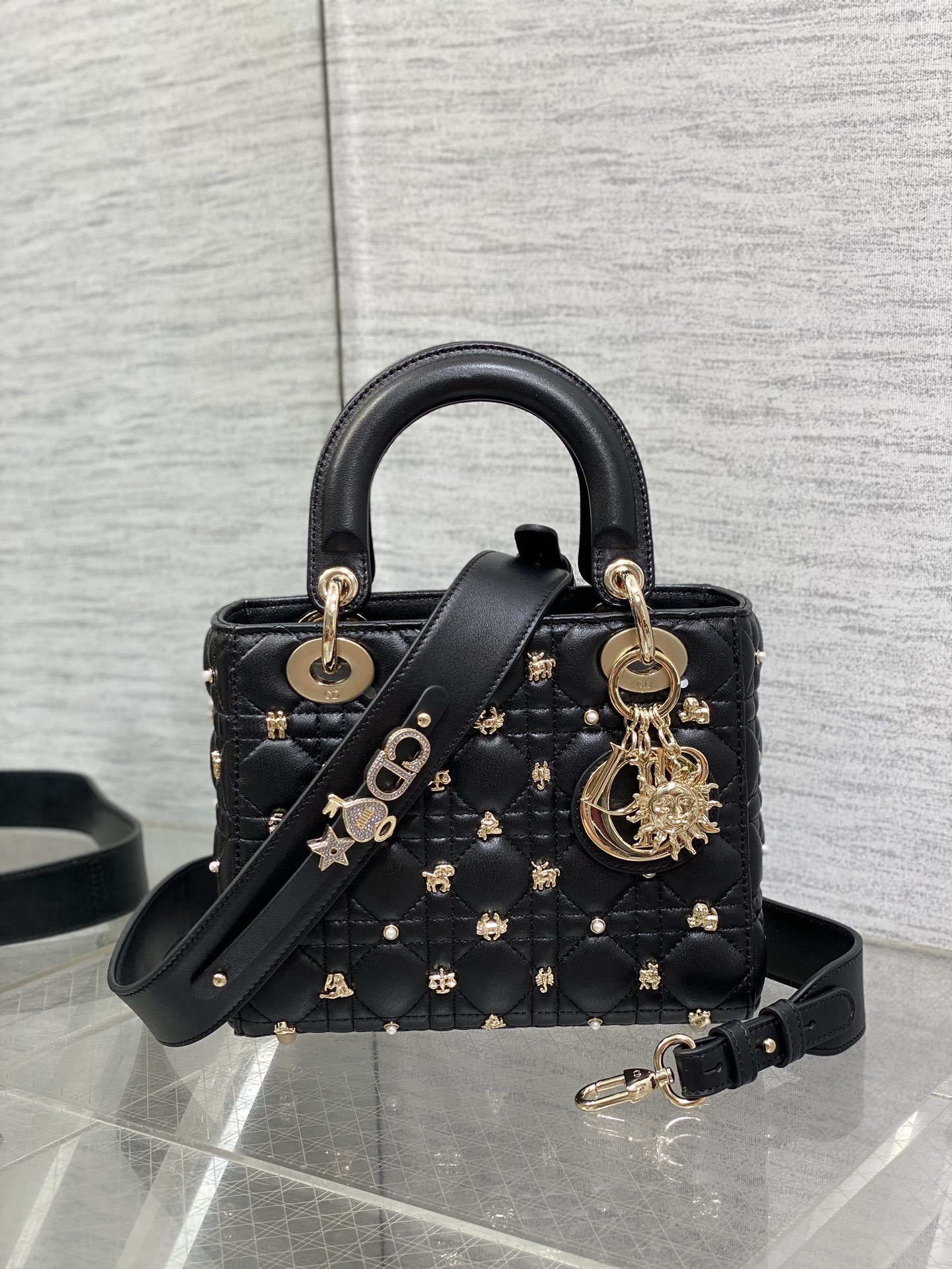 Christian Dior Small Lady D-Joy Bag Black