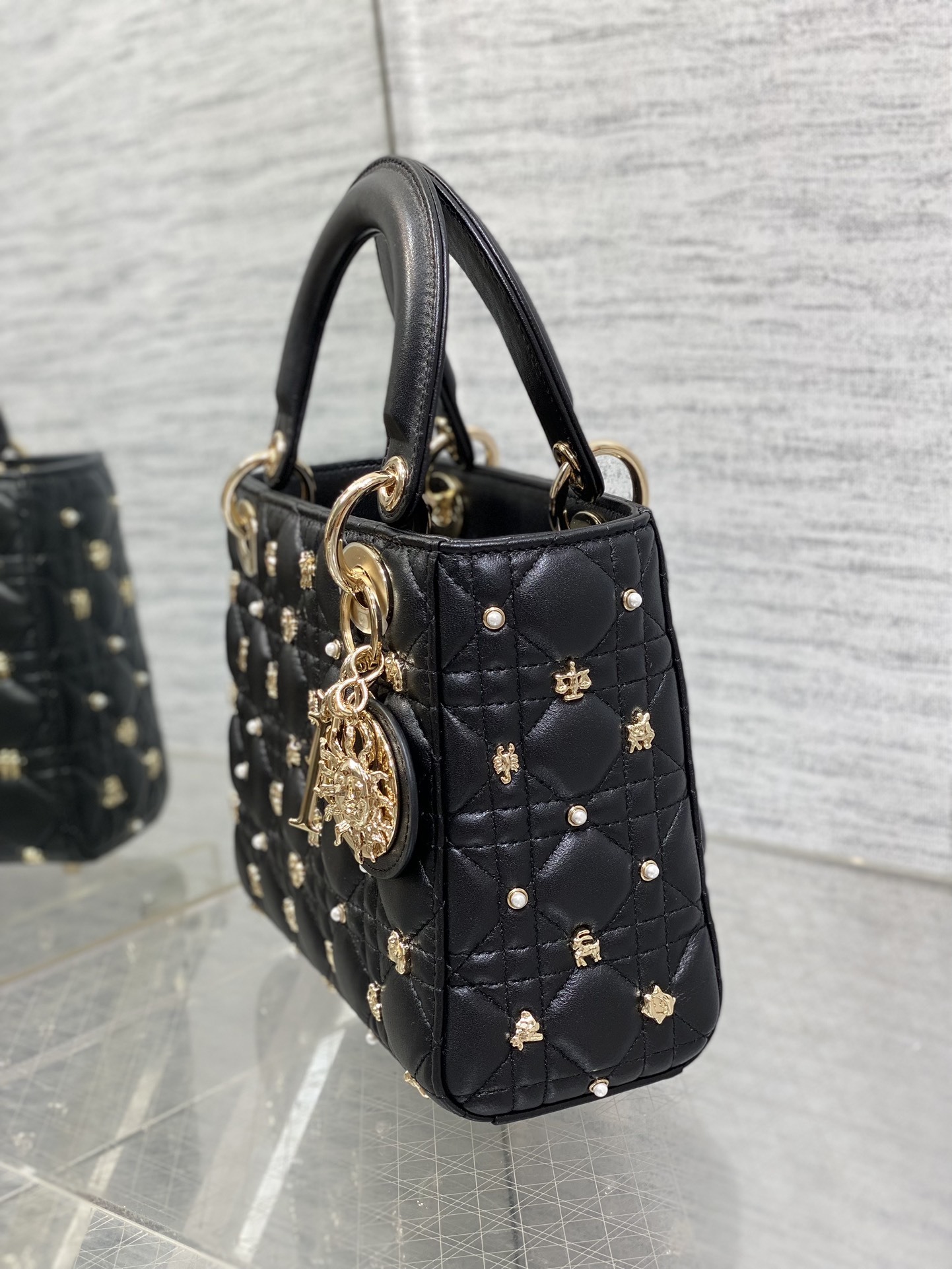 Christian Dior Small Lady D-Joy Bag black