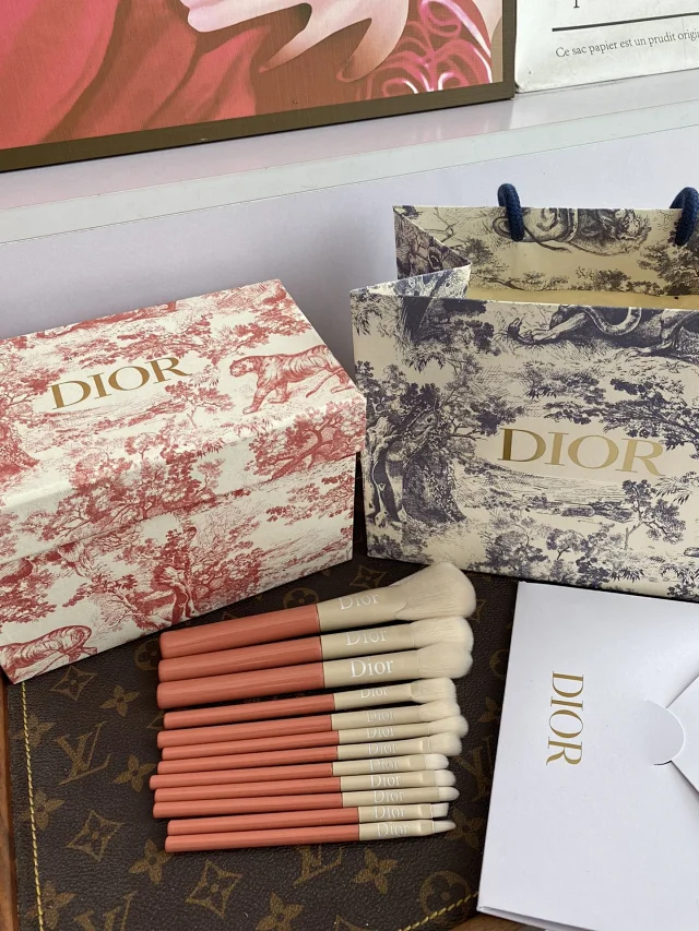 Dior makeup brush eye shadow brush blush highlight brush fluffy set