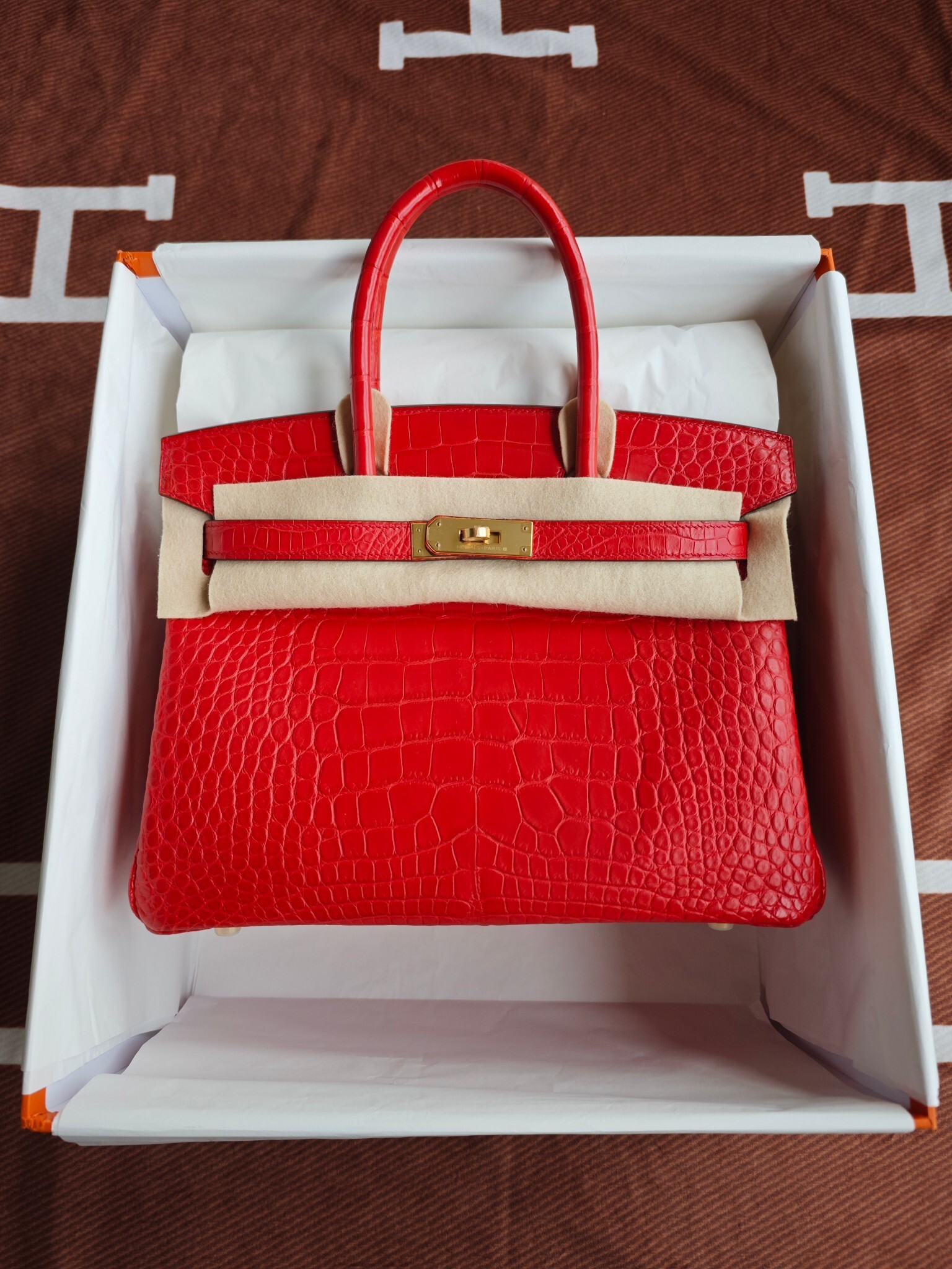 Hermes Birkin Handle Bag red