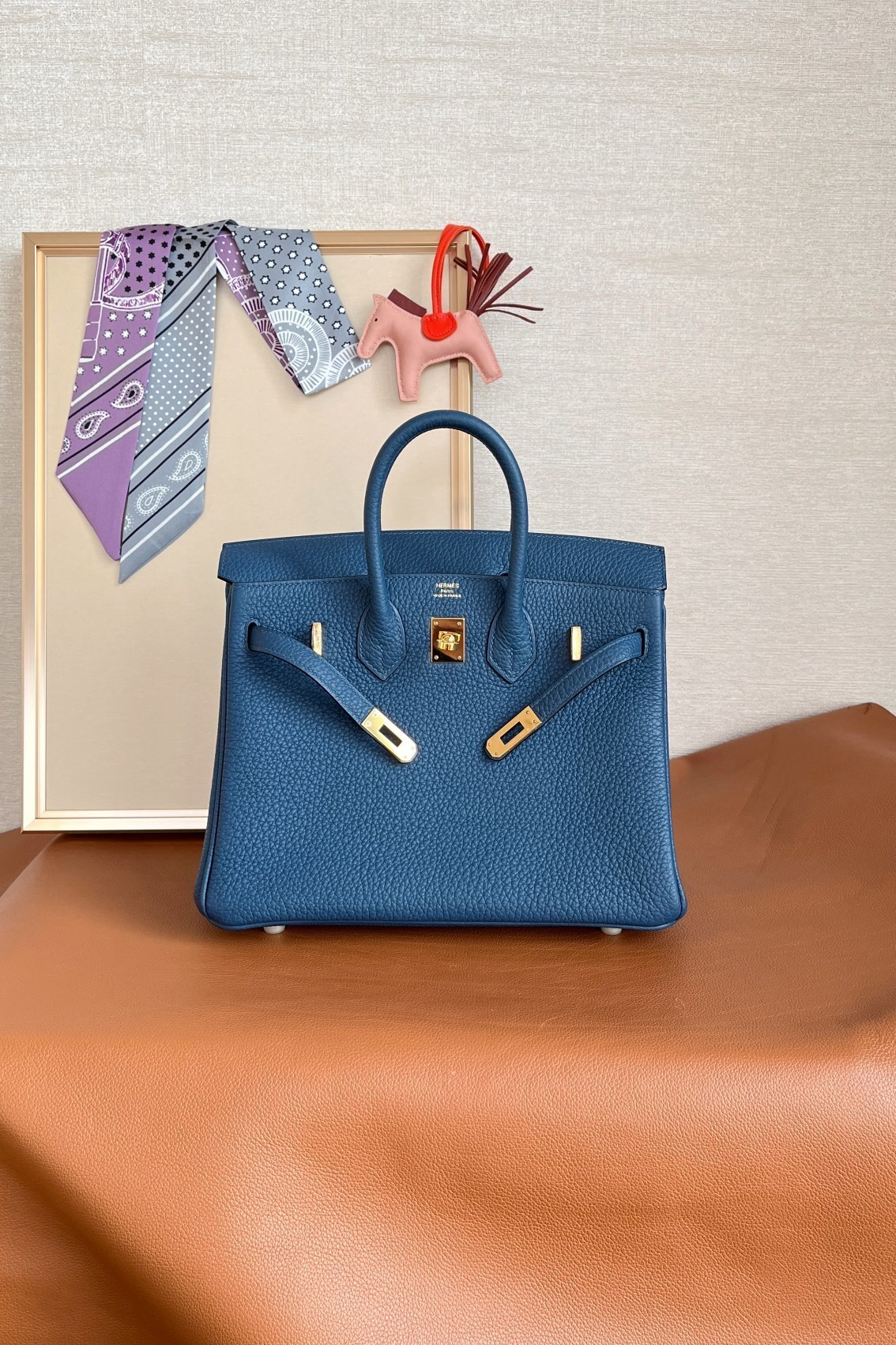 Hermes Birkin Classic Flap Bag blue