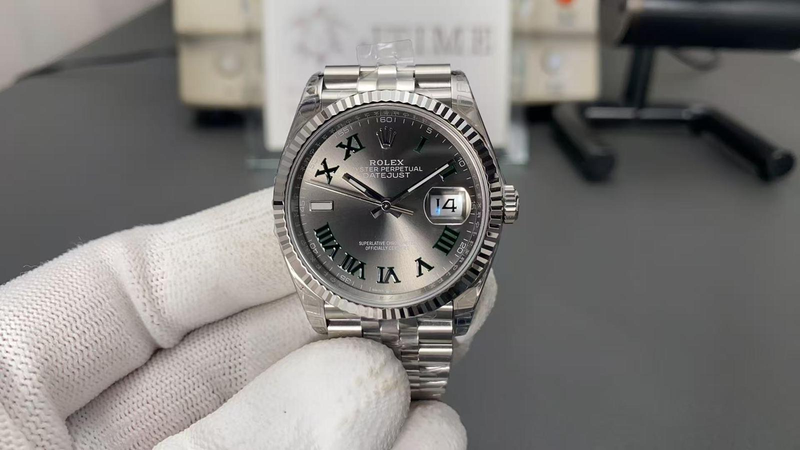 RDJ0444B - DJ 36mm Jub Flt 904L SS/SS Grey/Num VSF VS3235 $488