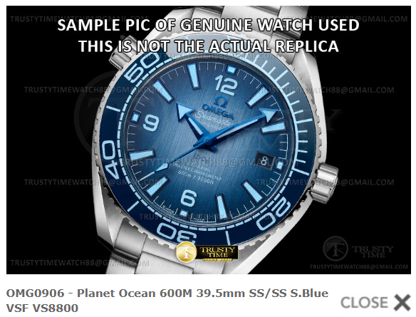 OMG0906 - Planet Ocean 600M 39.5mm SS/SS S.Blue VSF VS8800 $398