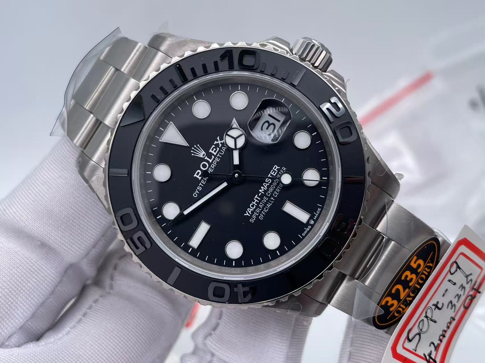 ROLYM267 - YachtMaster 226627 42mm TI/TI Blk QF QF3235 $518