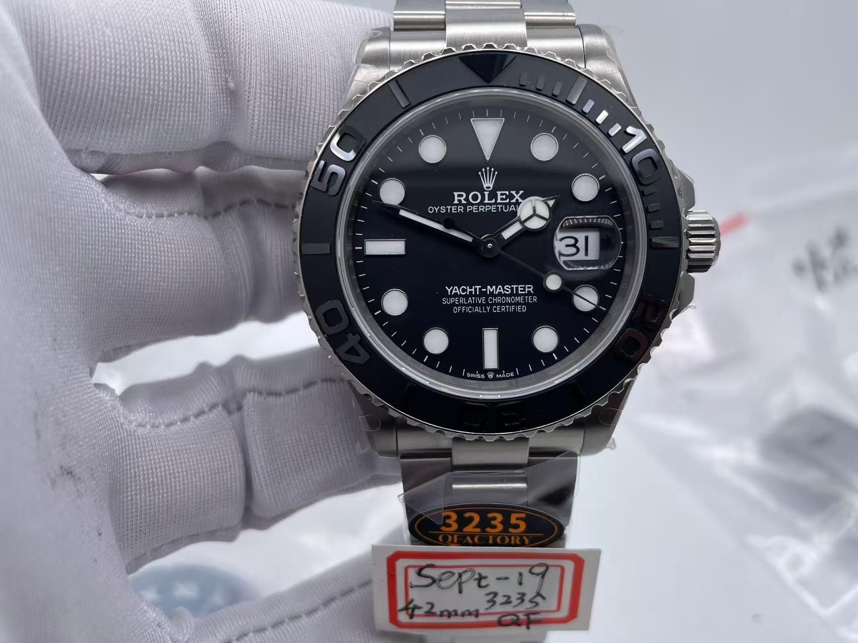 ROLYM267 - YachtMaster 226627 42mm TI/TI Blk QF QF3235 $518