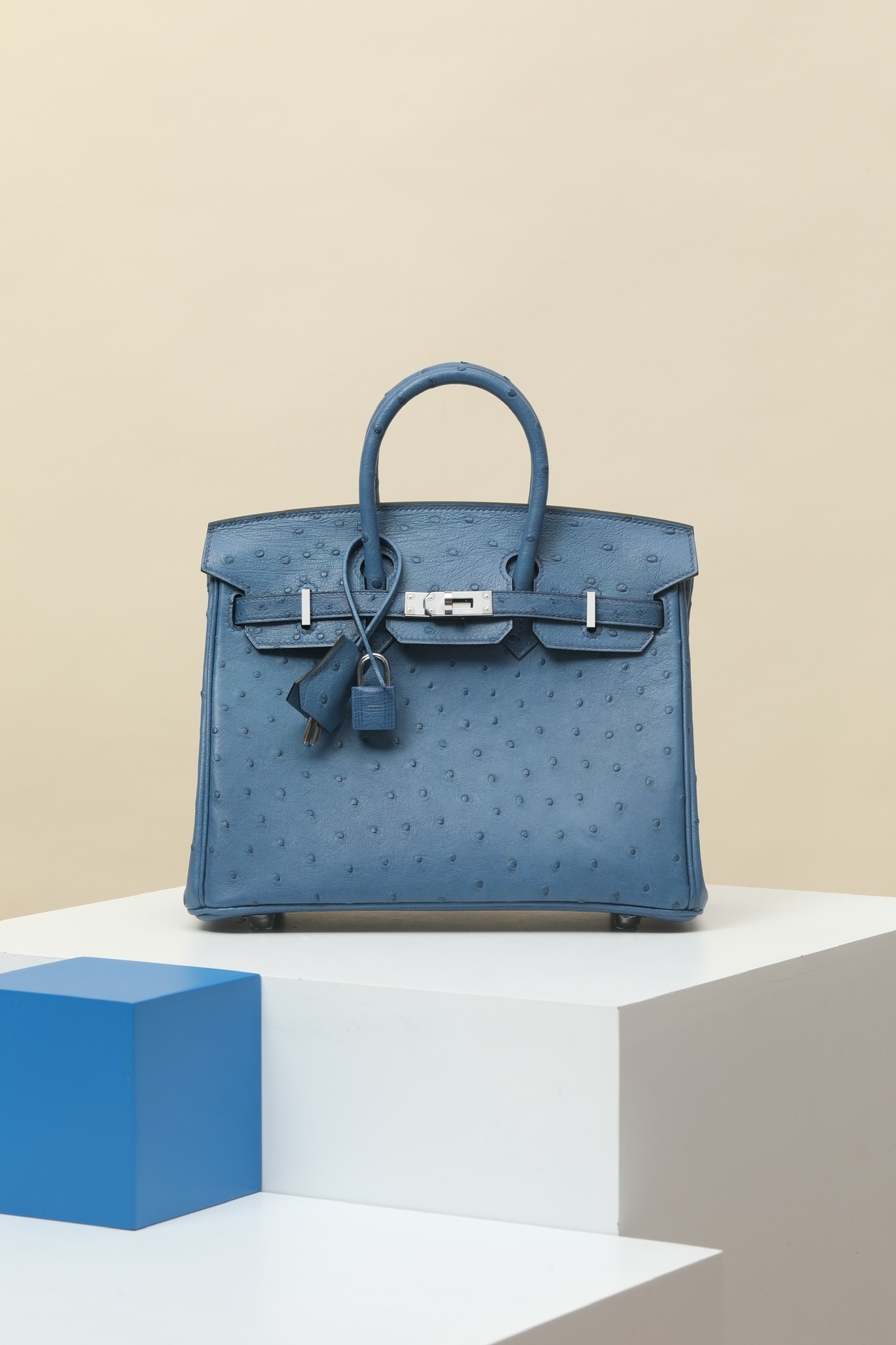 Hermes Birkin Blue Ostrich Leather bag
