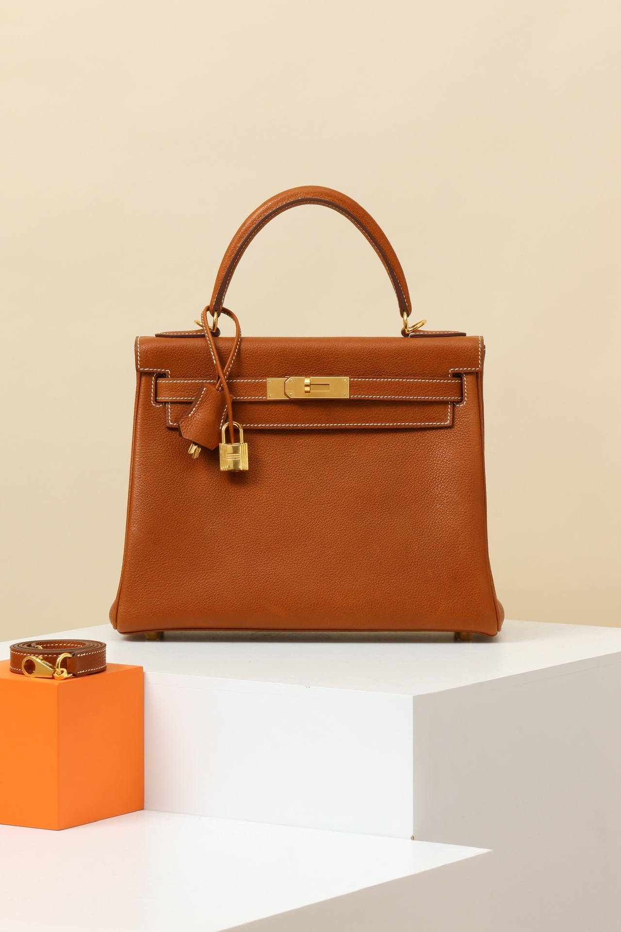 Hermes kelly Leather  Bag brown