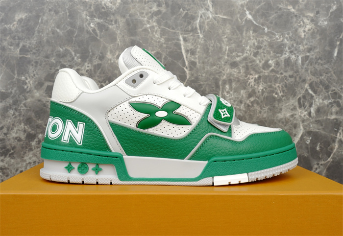 LV Trainer White Green sneaker.