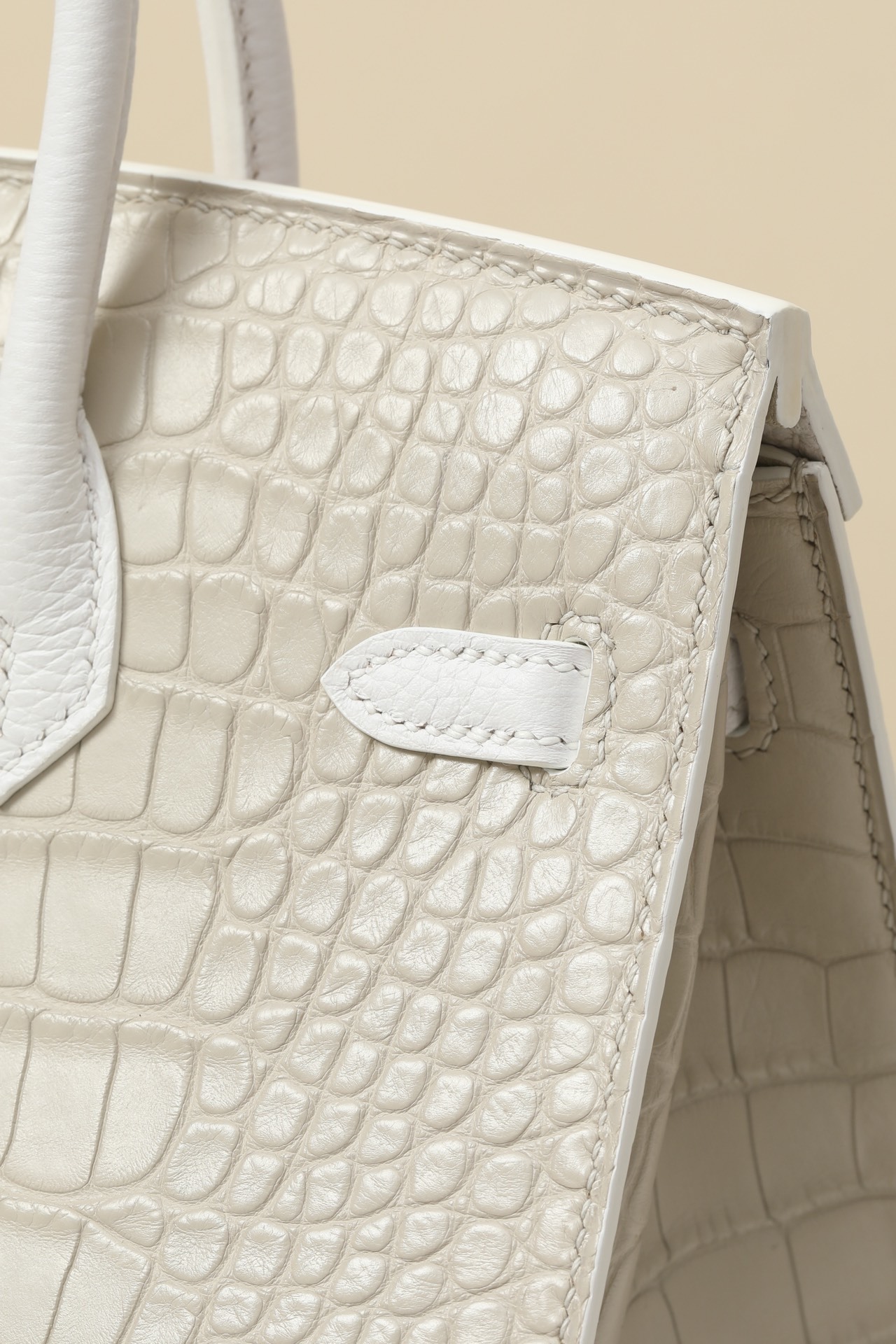 Hermes Birkin pochette belt bag White