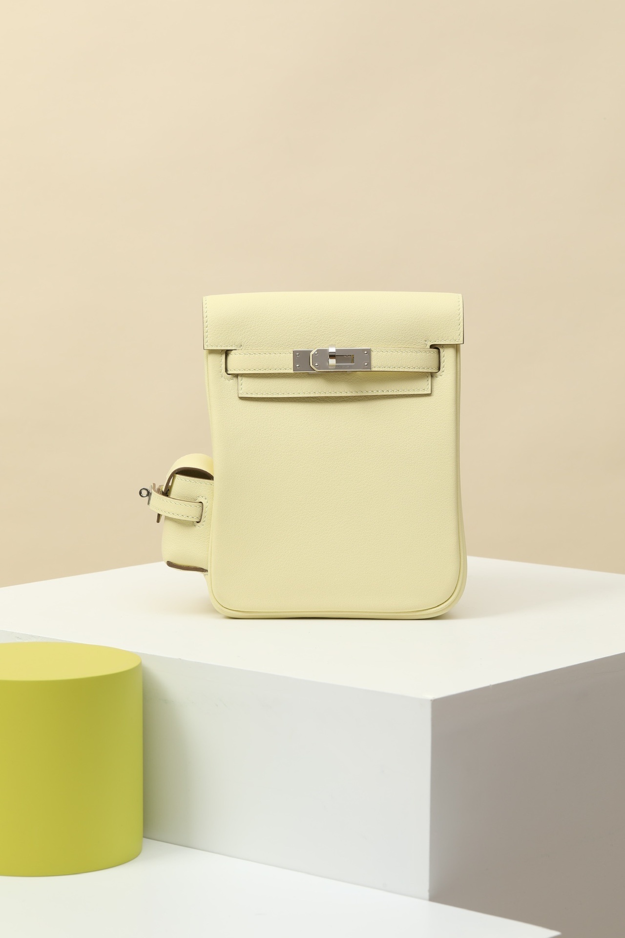 Hermes Kelly Jump Backpack light yellow