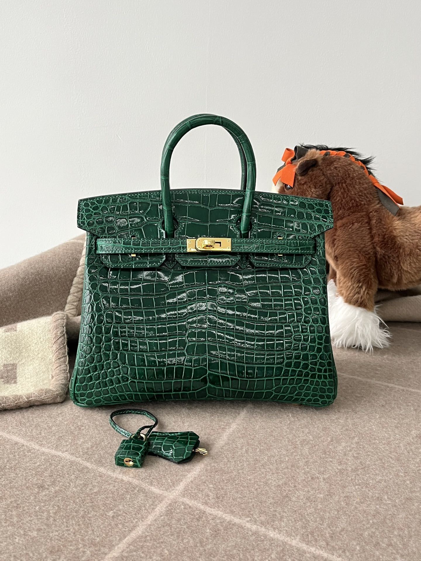 Hermes Matte Croc Vert Fonce Birkin green