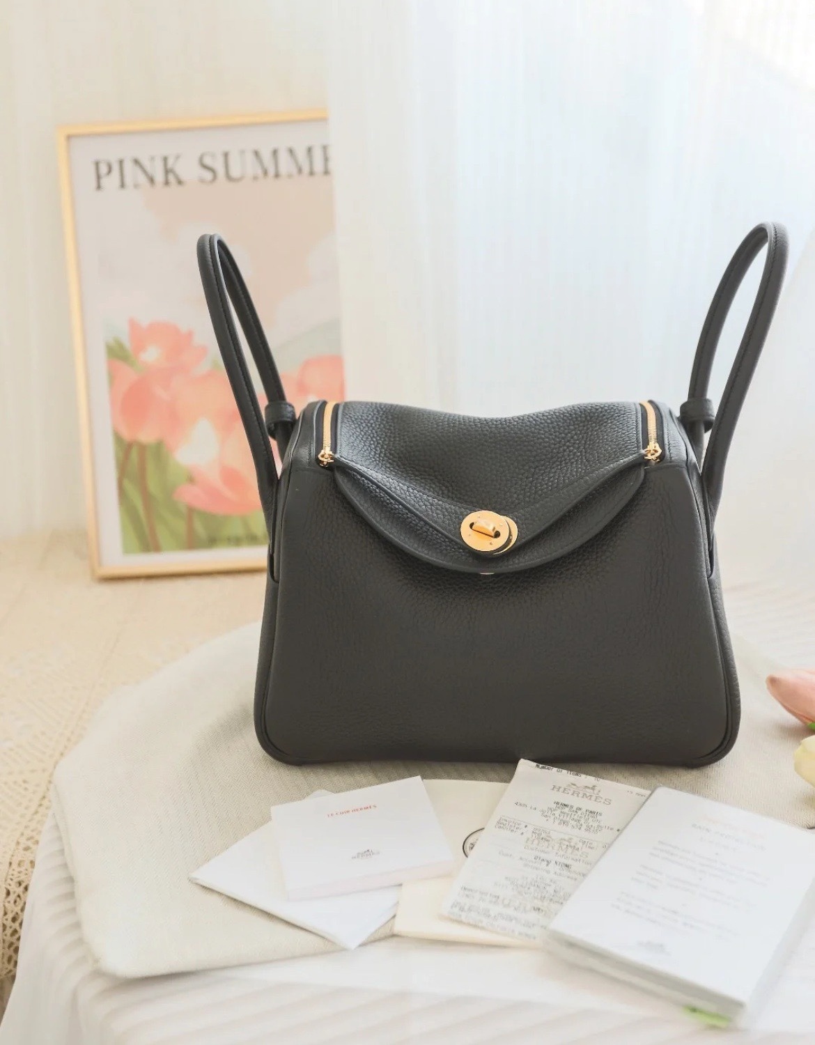 Hermes Mini Lindy Shoulder Bag black
