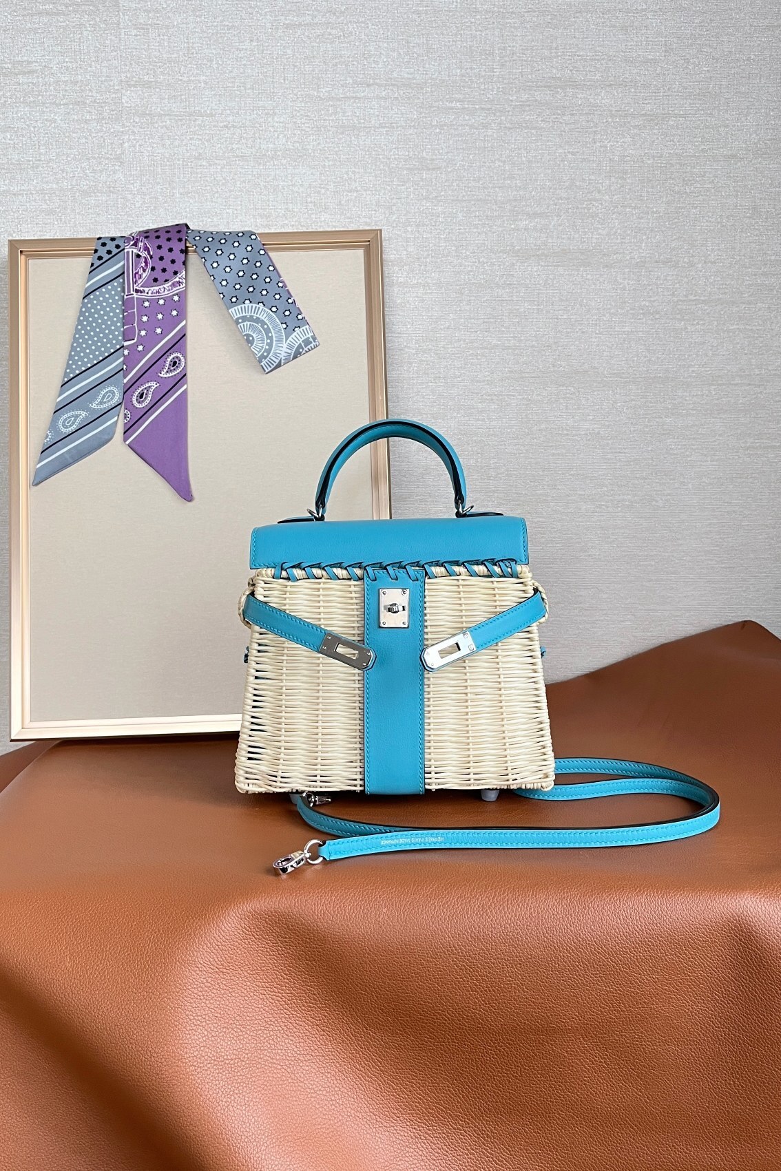 Hermes Picnic Kelly Handbag Blue