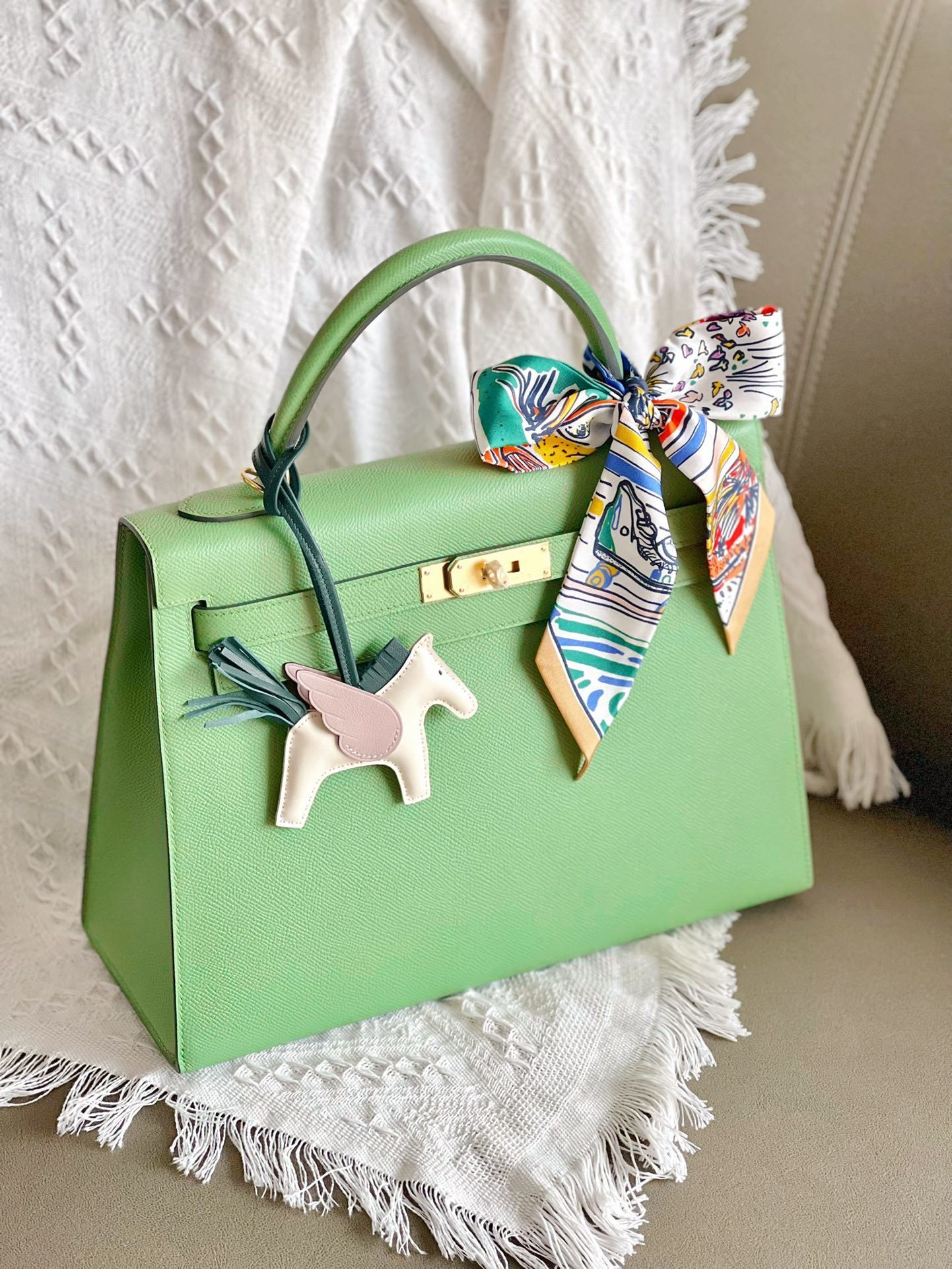 Hermes Birkin Luxury Leather Handbag green