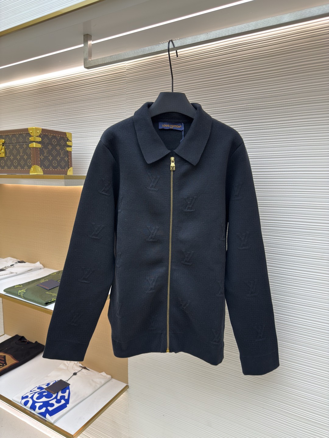 LV 1AIIR3 Blason Embossed Zipped Blouson Dark Night Blue