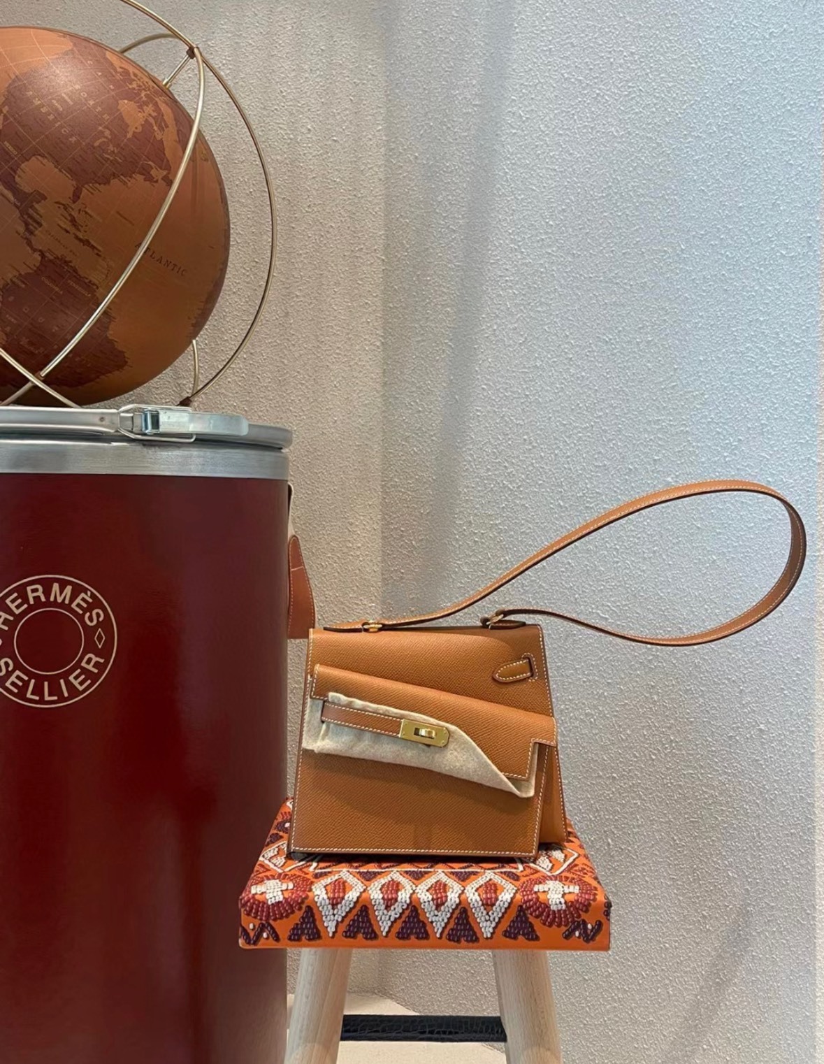 Hermes Kelly Sellier II En Desordre 20 Gold Epsom Handbag