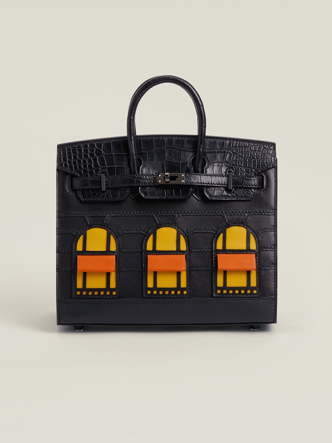 Hermès Birkin 20 Faubourg Sellier Black Matte Alligator Bag