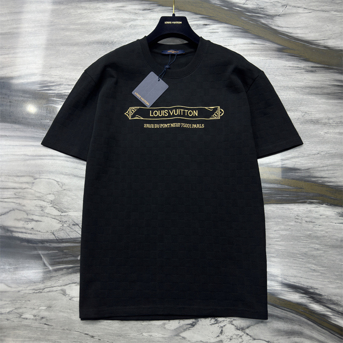 LV Embellished Damier Pique T-Shirt black