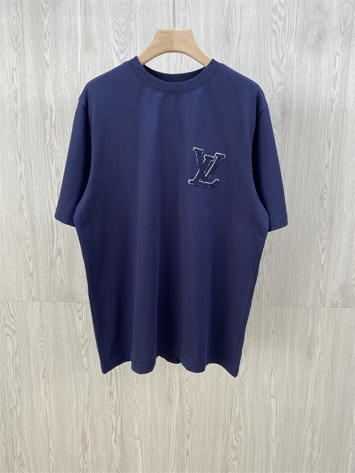 LV Logo Embroidered T-shirt blue