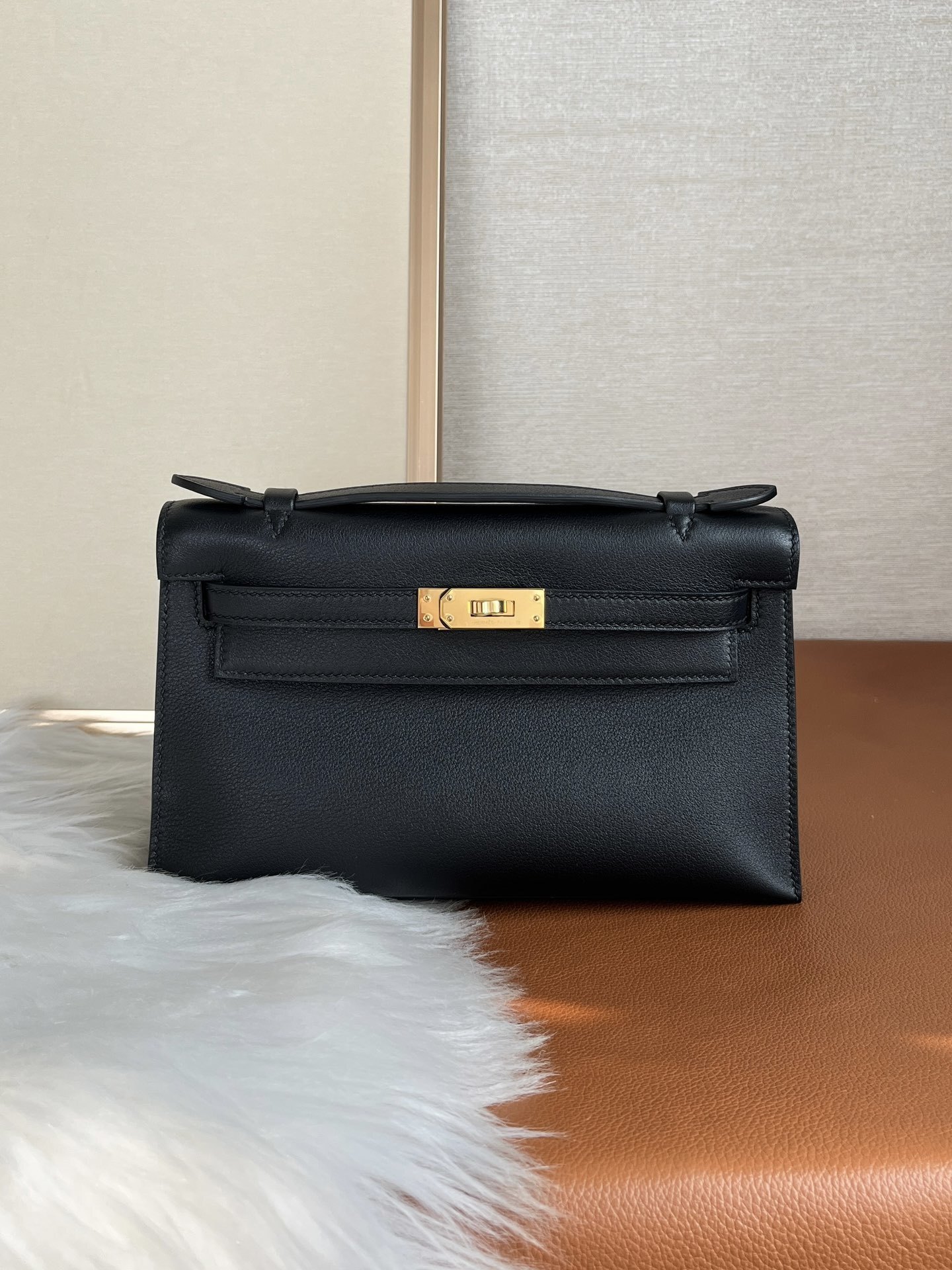 Hermes Kelly Epsom Kelly Pochette black