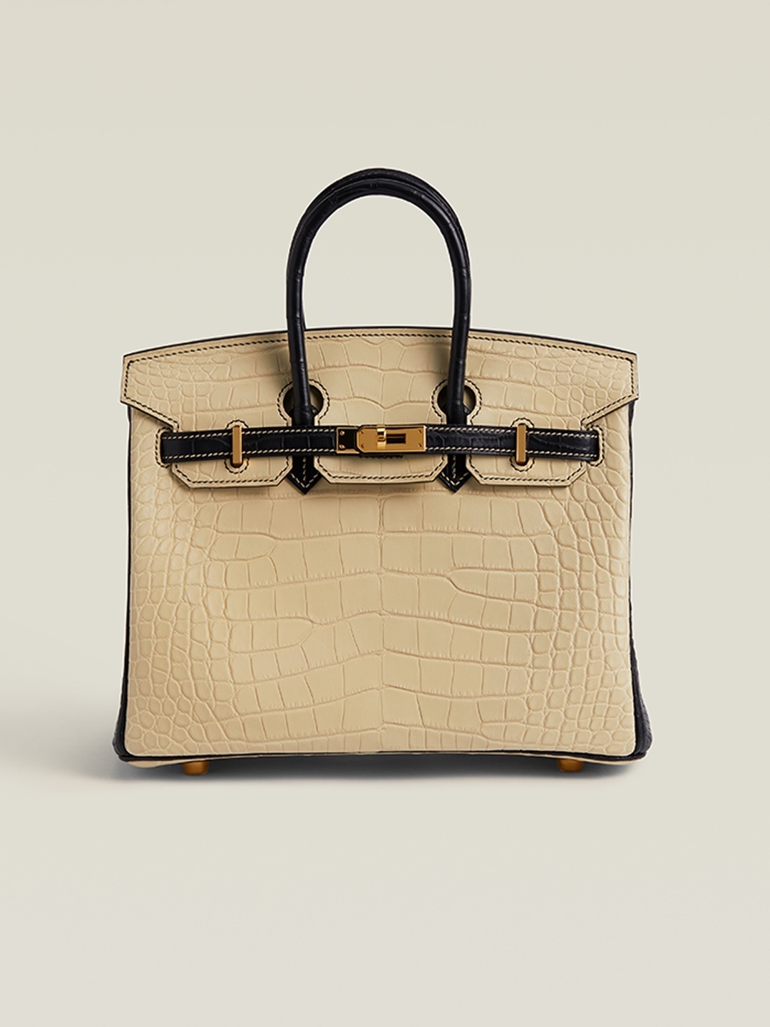 Hermes Kelly Leather Handbag beige