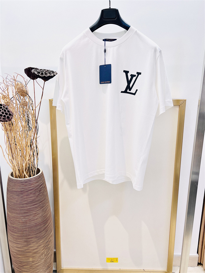 LV White Logo Short Sleeve Tee T-Shirt