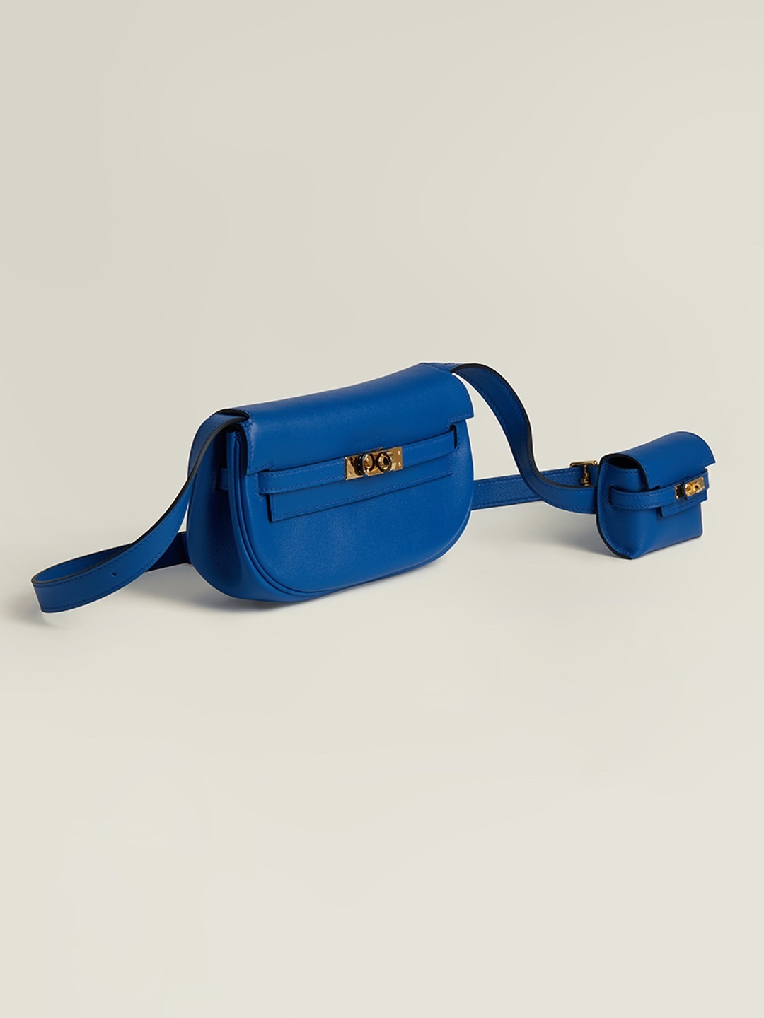 Hermes Kelly Moove bag in a vibrant blue huebag