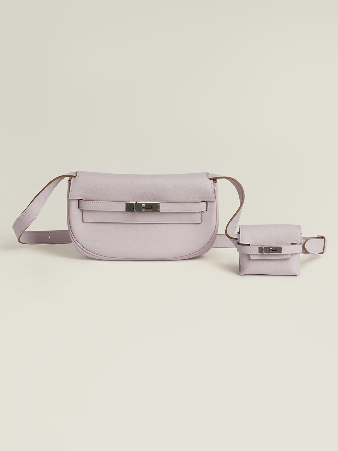 Hermes Kelly Moove 19 cm Mauve Pale Swift Leather bag