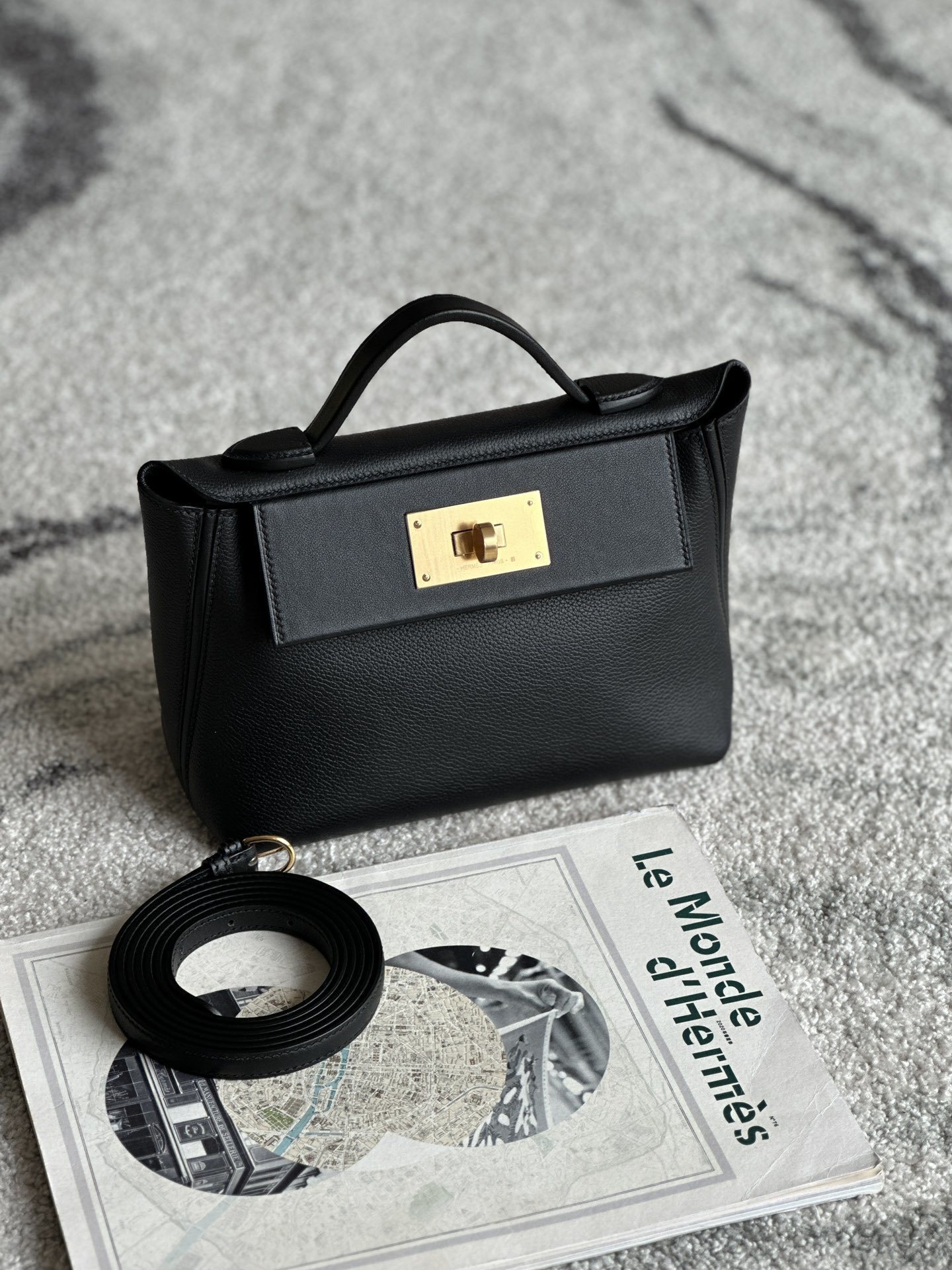 Hermes 2424 Mini Kelly bag black