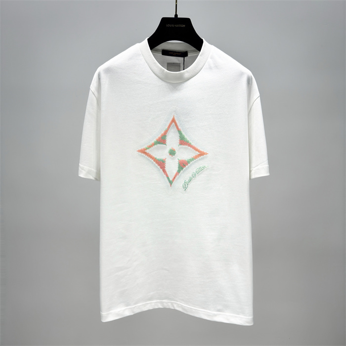 LV Monogram Flower 3D Gradient Print T-Shirt white