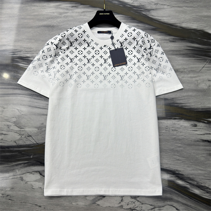 LV Monogram Flower 3D Gradient Print T-Shirt white