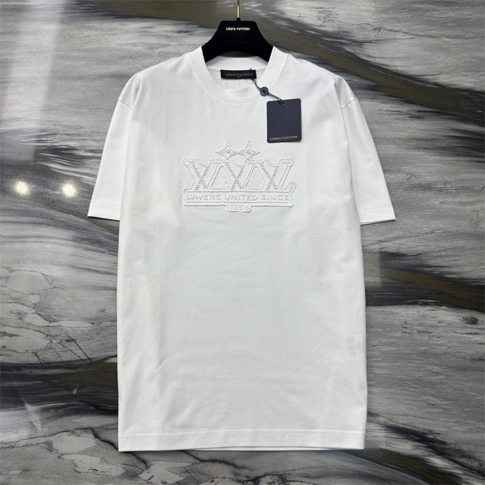 LV Embellished Cotton T-Shirt white