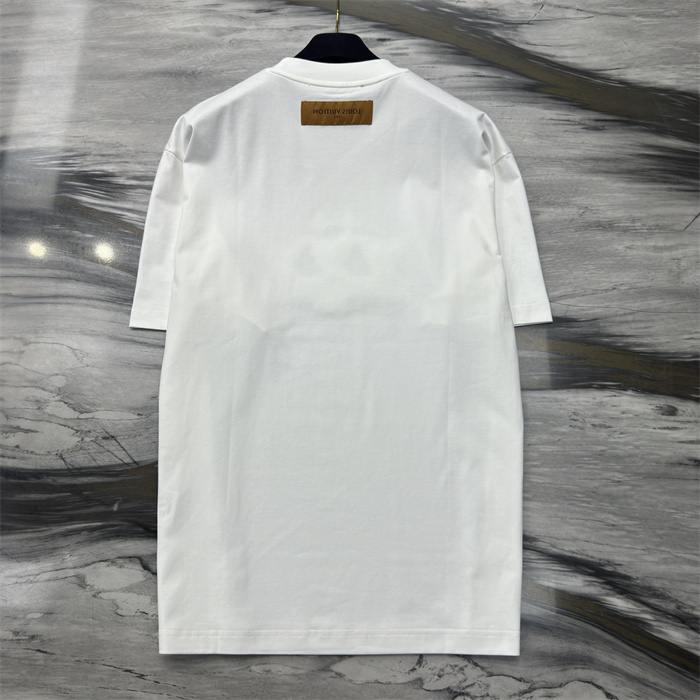 LV Embellished Cotton T-Shirt white