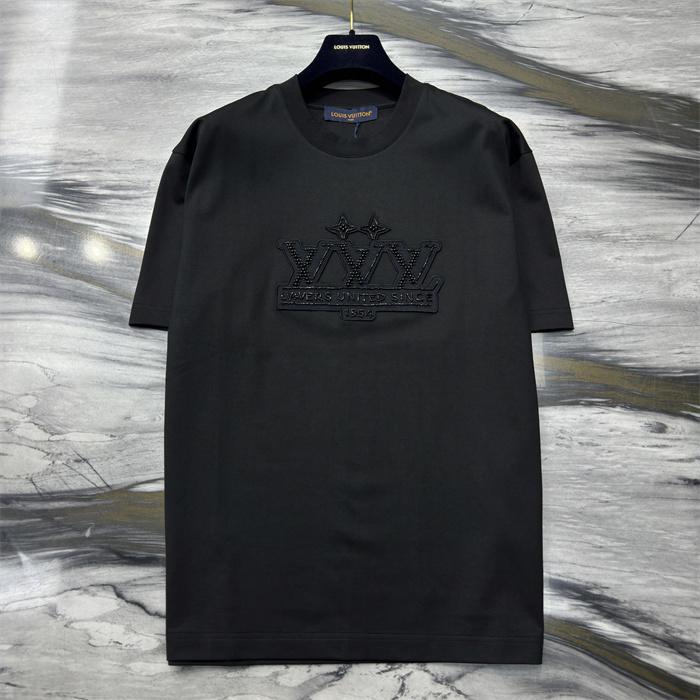 LV Embellished Cotton T-Shirt black