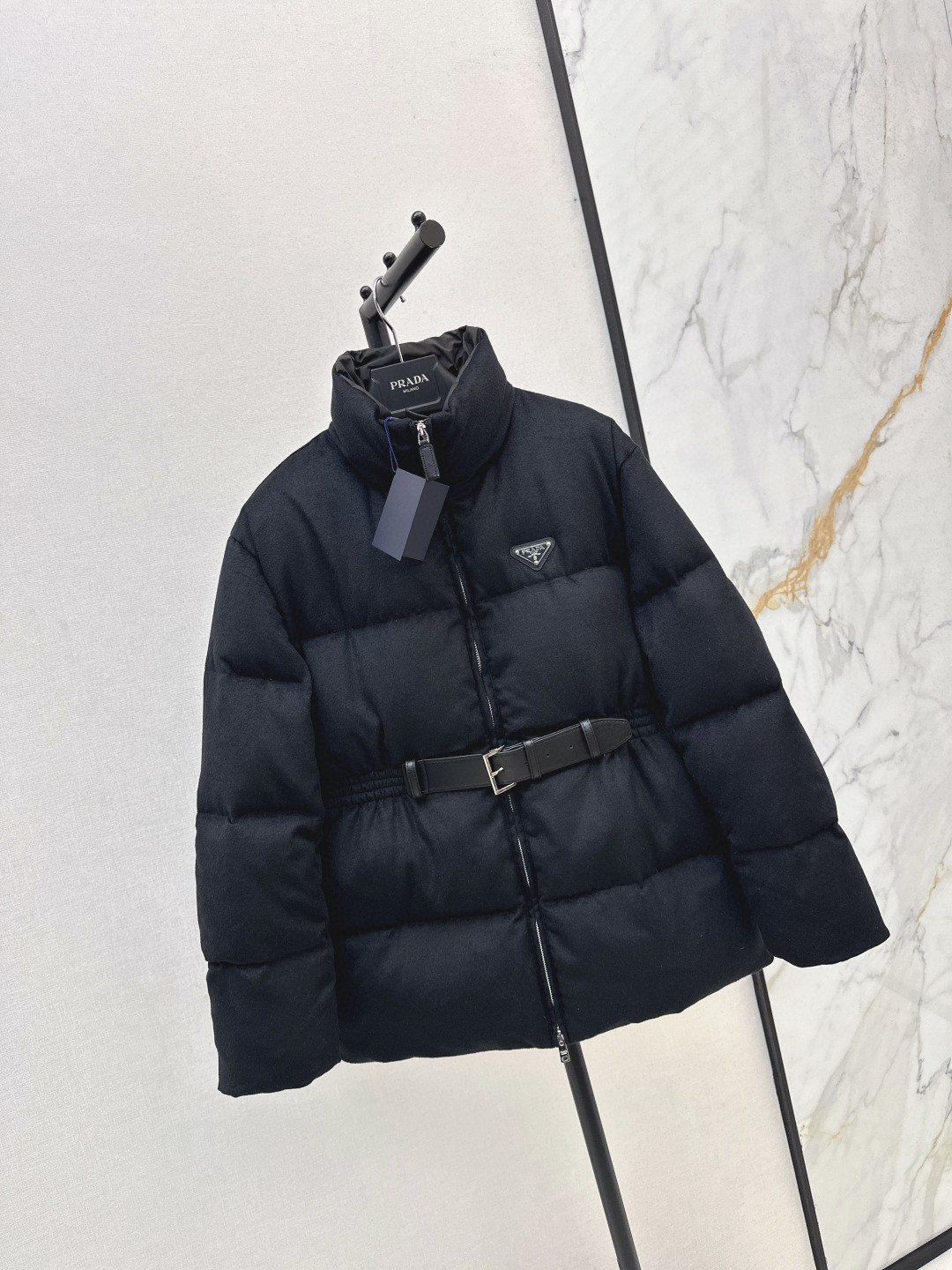 Prada Down jacket made of wool Black