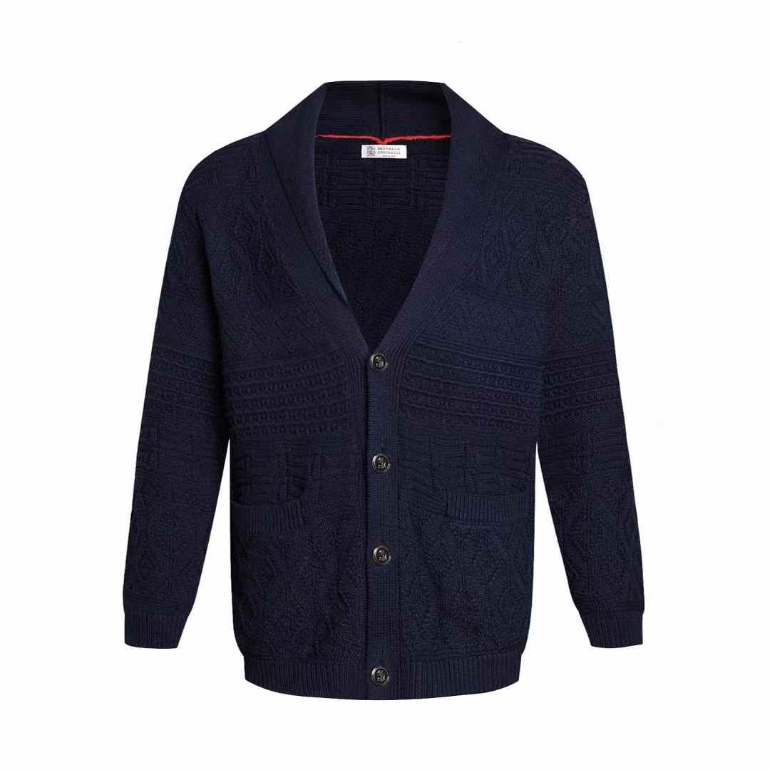 Brunello Cucinelli Shawl Cardigan in Grey for Men